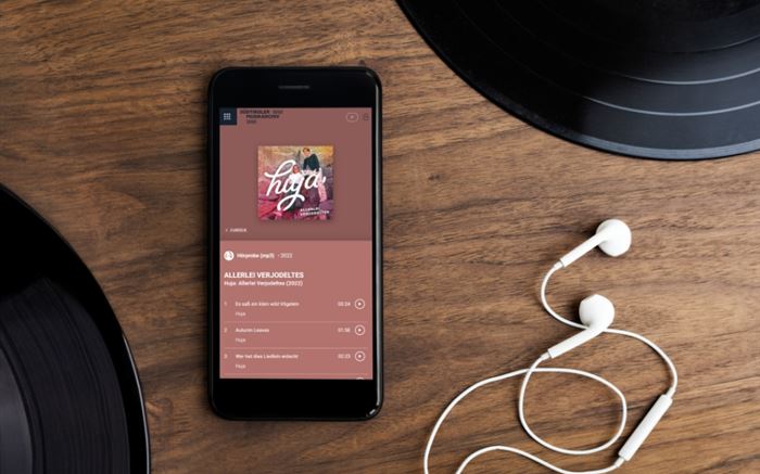 Smartphone Mockup Website Südtiroler Musikarchiv