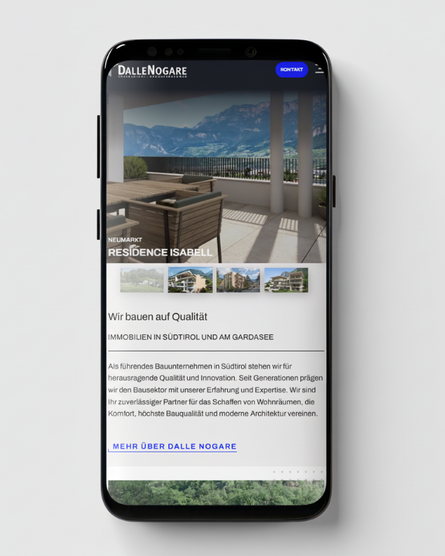 Phone Mockup pagine detaglio del immobile DalleNogare